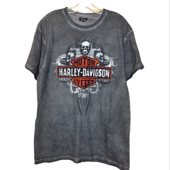 Harley-Davidson Charcoal Tee with Red Graphic - Picture 1 of 5